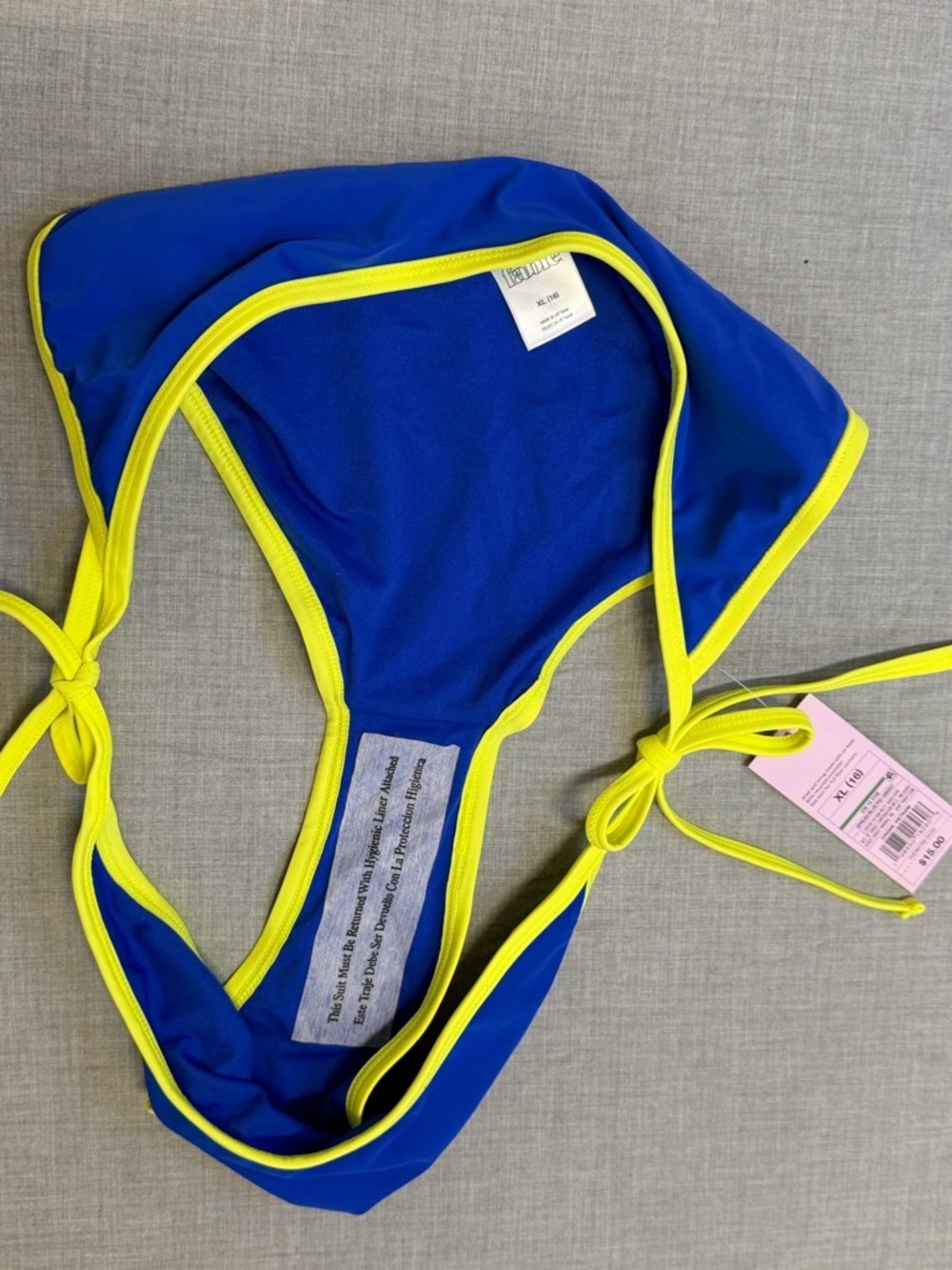 Blue Bikini Bottom with Yellow Accents - Picture 5 of 7